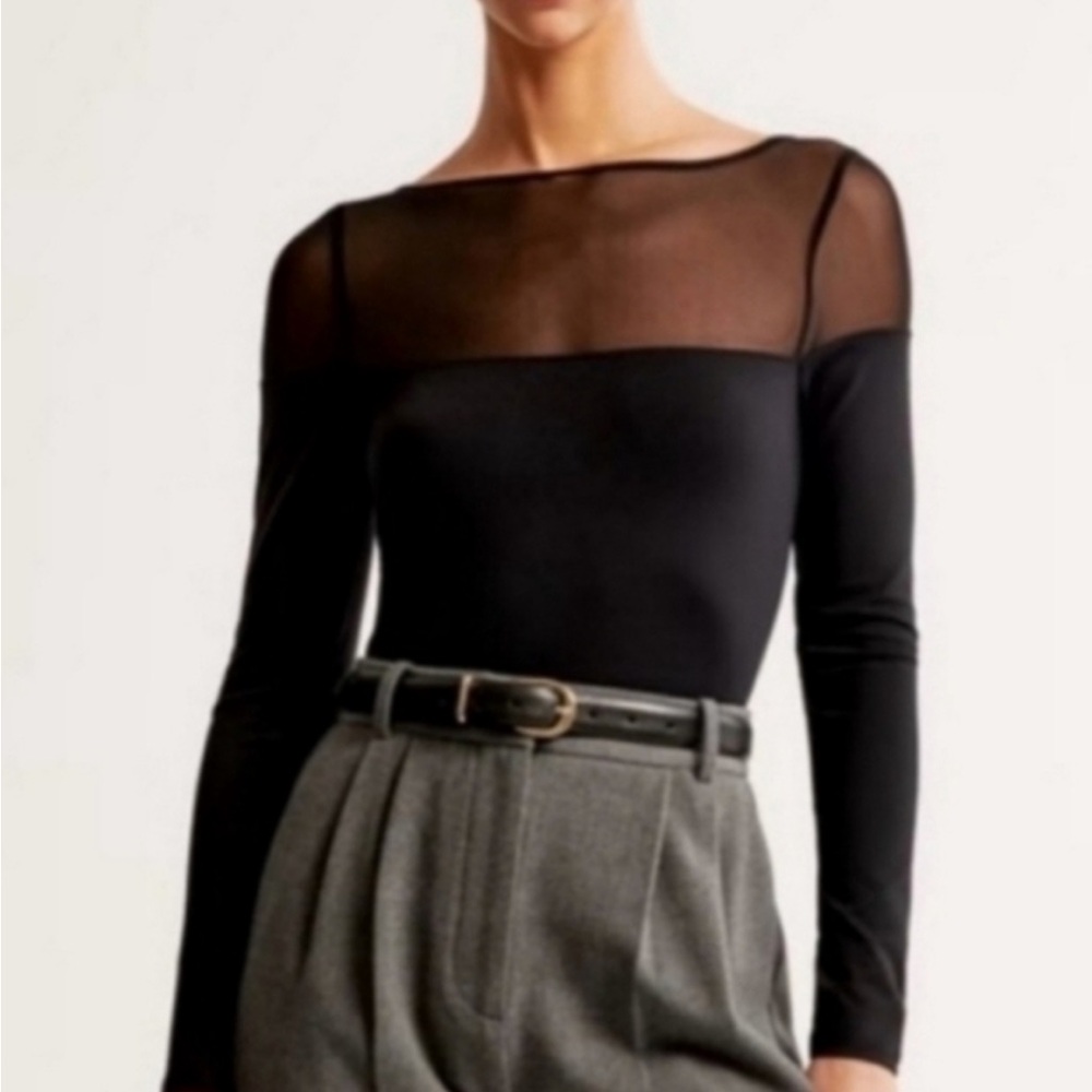 Abercrombie mesh black bodysuit